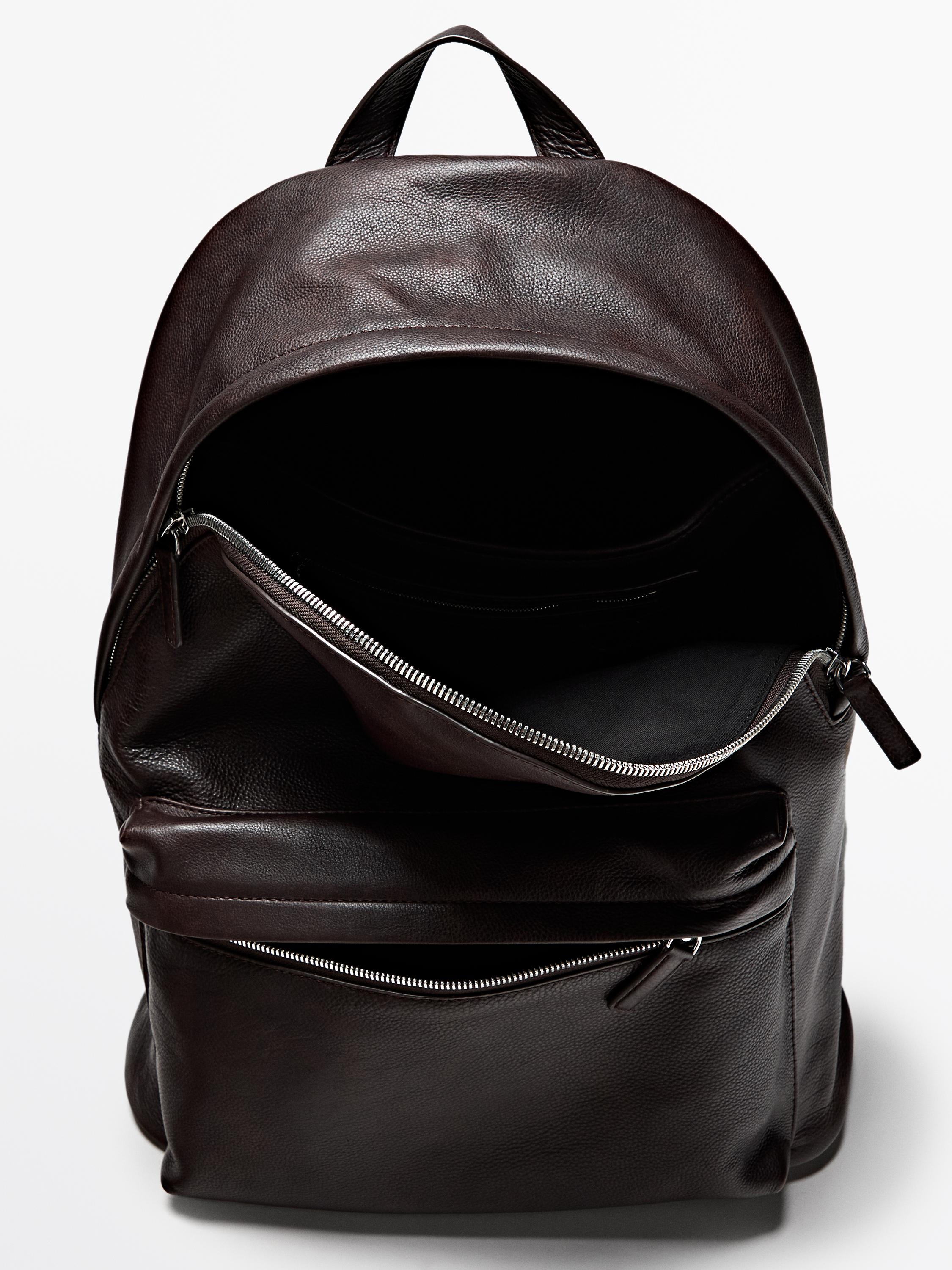 Sac à dos fermeture Éclair cuir nappa